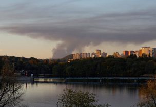 Smoke rises from the area in the direction of Avdiivka in the course of Russia-Ukraine conflict, as seen from Donetsk, Russian-controlled Ukraine, October 11, 2023. REUTERS/Alexander Ermochenko/File Photo