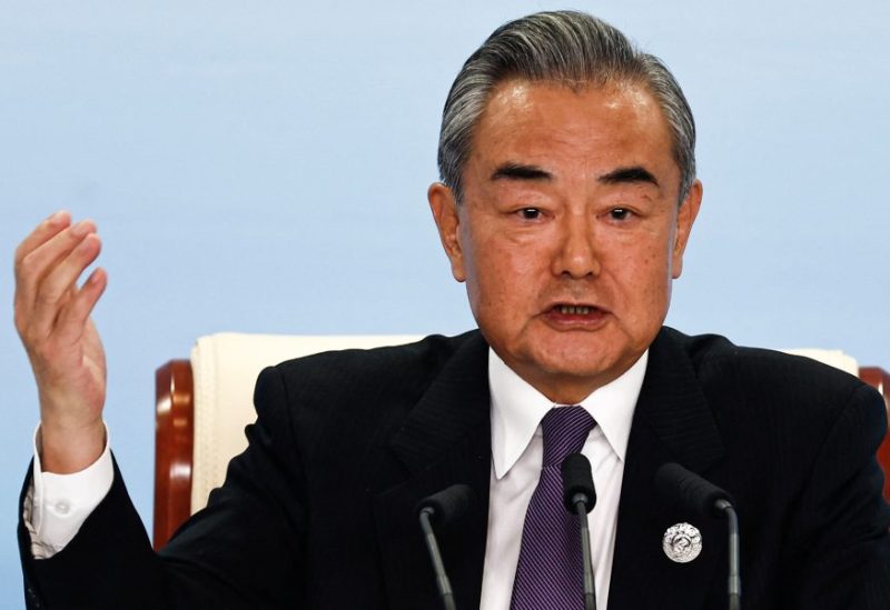 Chinese Foreign Minister Wang Yi speaks at a press conference on the sidelines of the Third Belt and Road Forum (BRF), at the media centre in Beijing, China October 18, 2023. REUTERS/Tingshu Wang