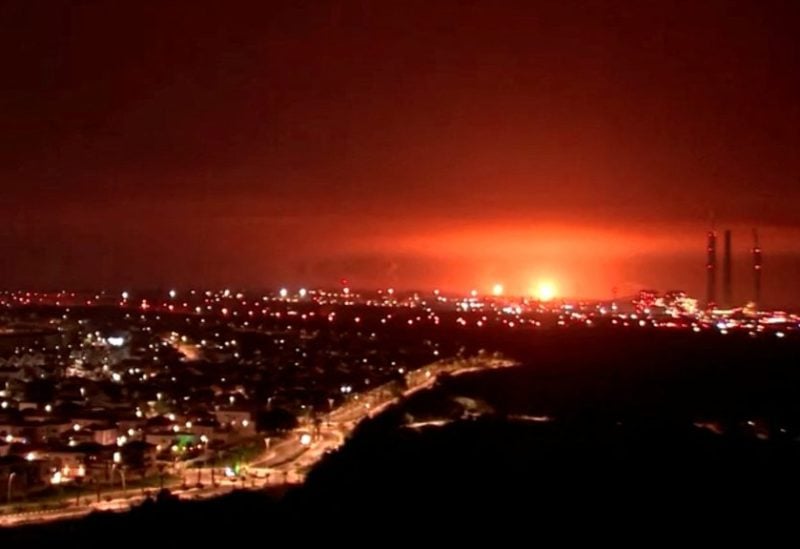 An explosion is seen on the Israel-Gaza border, amid the ongoing conflict between Israel and Palestinian Islamist group Hamas, as seen from the Israeli side, October 27, 2023. REUTERS TV via REUTERS