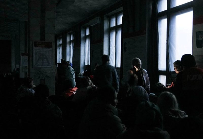 Relatives of miners gather at the Kostenko coal mine operated by ArcelorMittal Temirtau during a power outage, as a rescue operation continues following a mine fire, in Karaganda, Kazakhstan October 28, 2023. REUTERS/Stringer