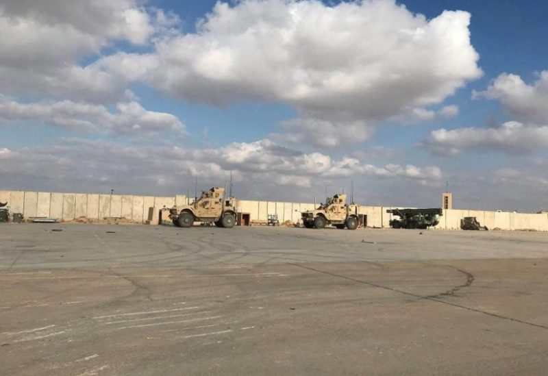Military vehicles of US soldiers are seen at the al-Asad air base in Anbar province, Iraq, January 13, 2020.