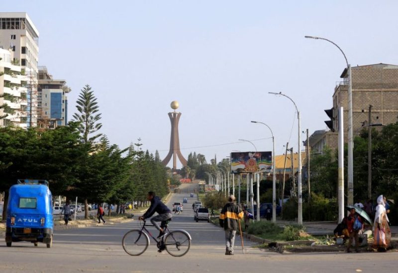 A general view shows motorists and a biker near the Tigray Martyrs monument in Mekele, Tigray Region, Ethiopia, June 22, 2023. REUTERS