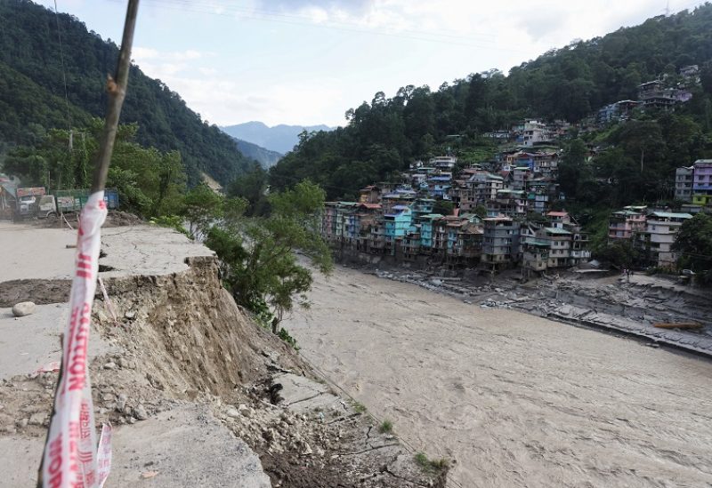 A view of damaged houses after flash floods, caused by a lake burst in Singtam, Sikkim, India, October 8, 2023. REUTERS/Francis Mascarenhas