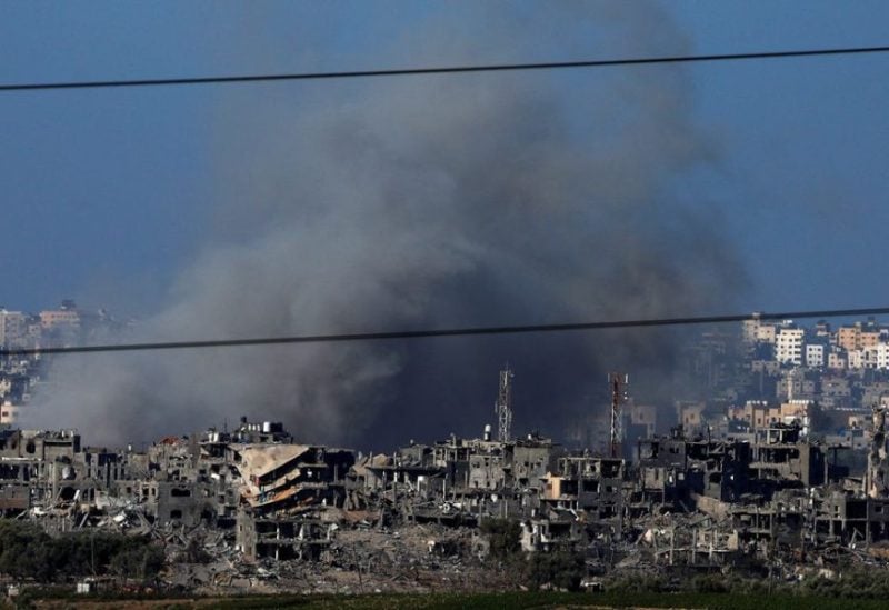 Smoke rises over Gaza, as seen from Israel's border with Gaza, in southern Israel, October 30. REUTERS