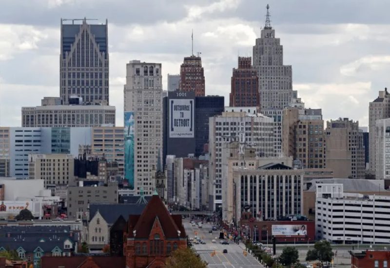 The skyline of Detroit is seen looking south from the midtown area in Detroit, Michigan, on October 23, 2013.