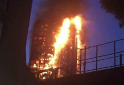 Grenfell Tower on fire