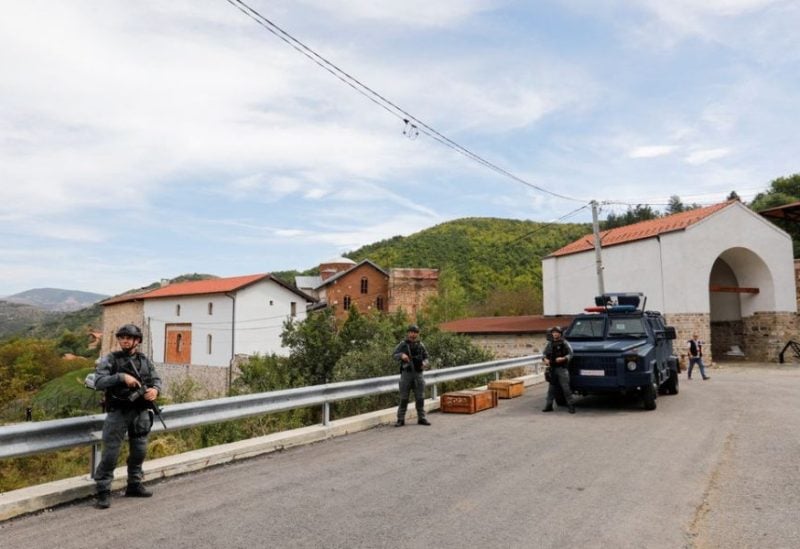 Kosovo police officers patrol, in the aftermath of a shooting incident, in Banjska village, Kosovo September 27, 2023