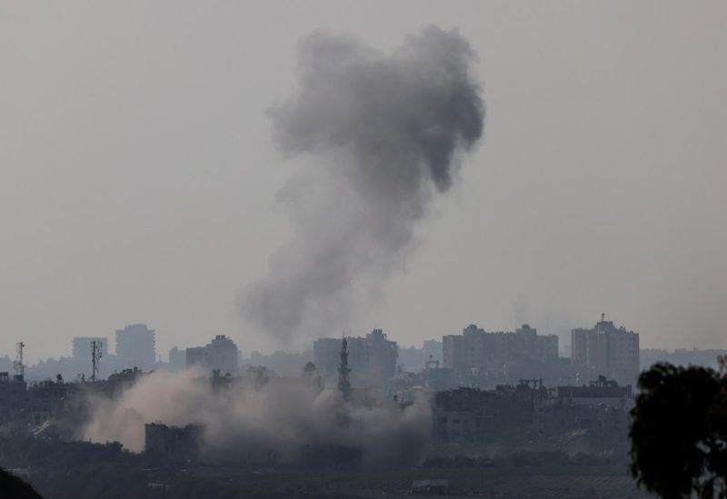 Smoke is seen rising in Gaza from a viewpoint in Southern Israel October 23, 2023. REUTERS/Violeta Santos Moura