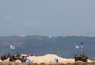 Israeli tanks are positioned near Israel's border with Lebanon, in northern Israel, October 10, 2023. REUTERS