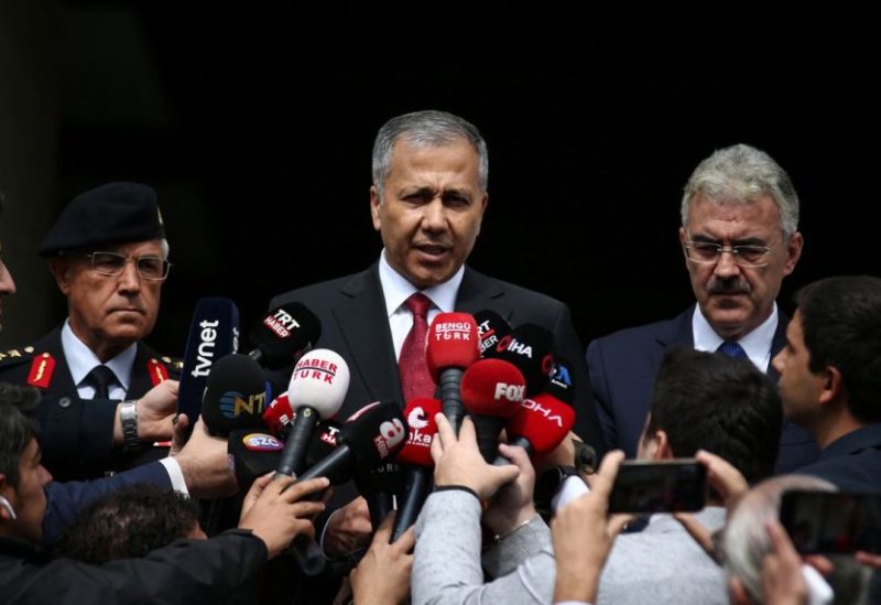 Turkey's Interior Minister Ali Yerlikaya speaks in front of the Interior Ministry following a bomb attack in Ankara, Turkey October 1, 2023. REUTERS/