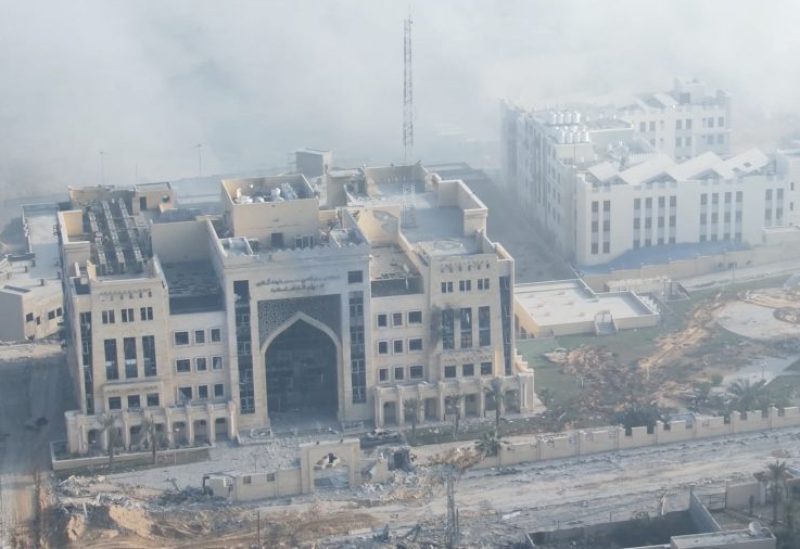 A view shows Sheikh Hamad Hospital, amid the ongoing conflict between Israel and the Palestinian Islamist group Hamas, at a location given as Gaza in this still image taken from video released November 5, 2023. Israel Defense Forces/Handout via REUTERS