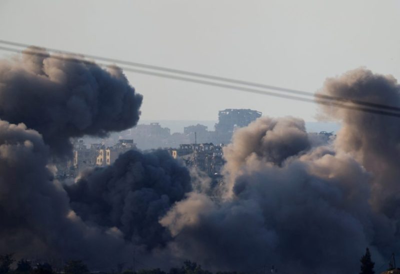 Smoke rises after an explosion in Gaza, as seen from southern Israel, amid the ongoing conflict between Israel and the Palestinian group Hamas, November 18, 2023. REUTERS/Alexander Ermochenko