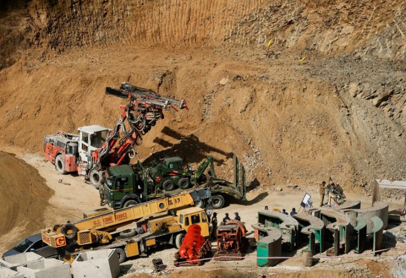 Heavy machinery is used amid rescue operations after workers got trapped in a collapse of an under-construction tunnel, in Uttarkashi, in the northern state of Uttarakhand, India, November 26, 2023. REUTERS/Francis Mascarenhas