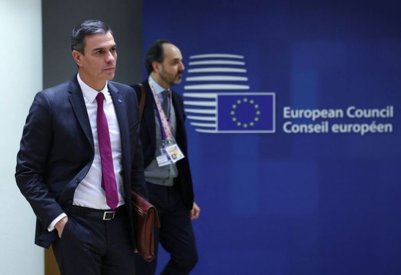 Spanish Prime Minister Pedro Sanchez attends the European Union leaders summit, in Brussels, Belgium October 26, 2023. REUTERS/Yves Herman/file photo
