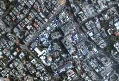 A satellite image shows Al-Shifa hospital, amid the ongoing conflict between Israel and the Palestinian Islamist group Hamas, in Gaza November 7, 2023. Maxar Technologies/Handout via REUTERS THIS IMAGE HAS BEEN SUPPLIED BY A THIRD PARTY. MANDATORY CREDIT. NO RESALES. NO ARCHIVES. MUST NOT OBSCURE LOGO.