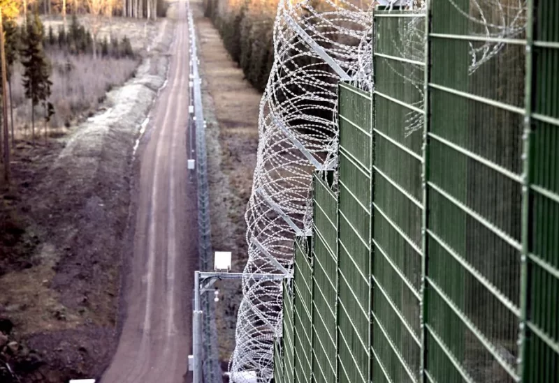 A view of the pilot border fence during a media event of the Finnish Border Guard RAJA at the Finnish-Russian border in Imatra, Finland October 26, 2023