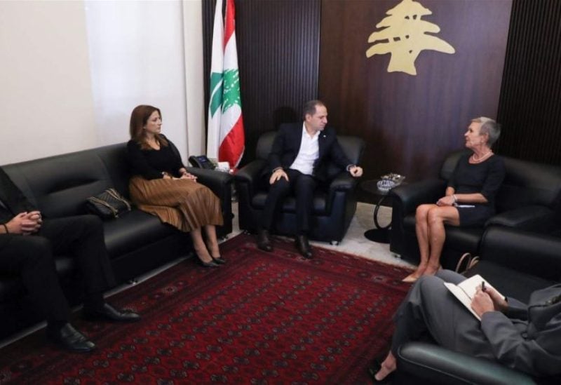 The head of the Lebanese Kataeb Party, MP Samy Gemayel, meets with the Ambassador of Finland to Lebanon, Anne Meskanen