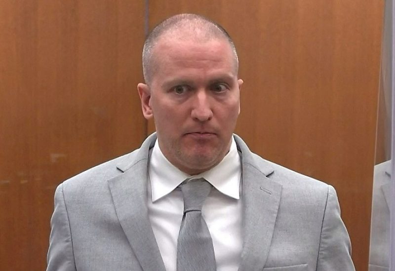 FILE PHOTO: Former Minneapolis police officer Derek Chauvin addresses his sentencing hearing and the judge as he awaits his sentence after being convicted of murder in the death of George Floyd in Minneapolis, Minnesota, U.S. June 25, 2021 in a still image from video. Pool via REUTERS/File Photo