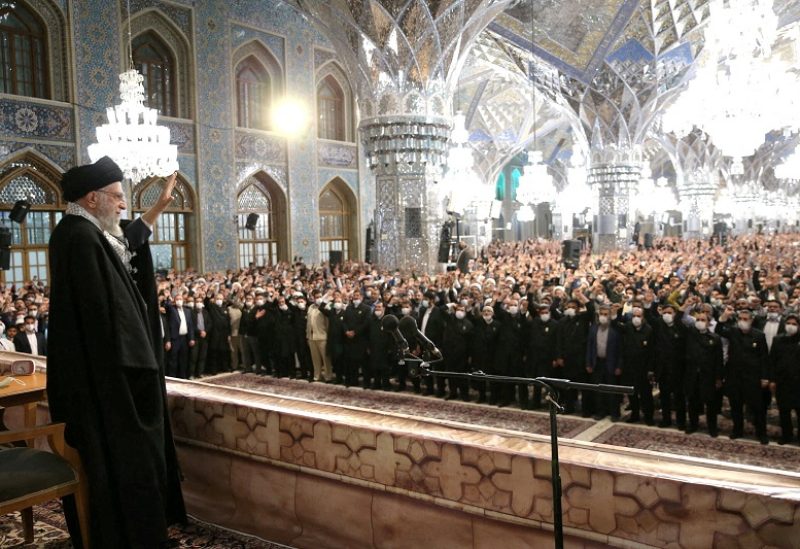 FILE PHOTO: FILE PHOTO: Iran's Supreme Leader Ayatollah Ali Khamenei waves during a public rally in Mashhad, Iran March 21, 2023. Office of the Iranian Supreme Leader/WANA (West Asia News Agency)/Handout via REUTERS ATTENTION EDITORS - THIS PICTURE WAS PROVIDED BY A THIRD PARTY//File Photo
