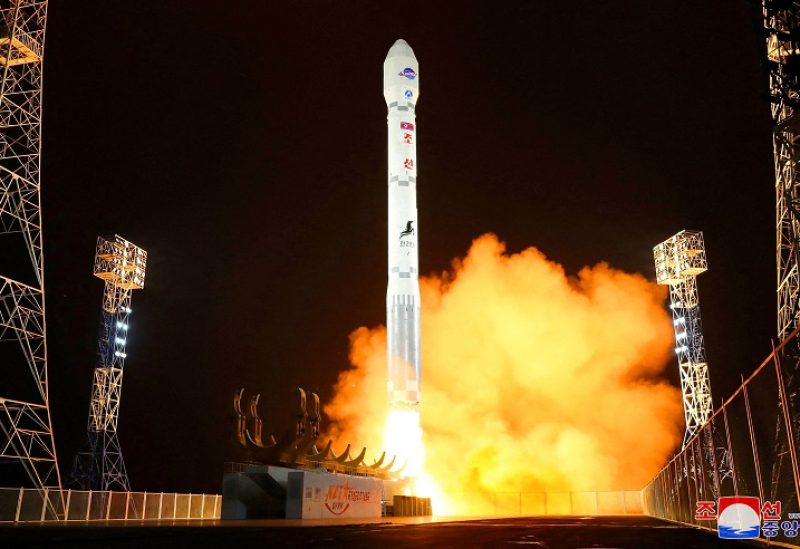 A rocket carrying a spy satellite Malligyong-1 is launched, as North Korean government claims, in a location given as North Gyeongsang Province, North Korea in this handout picture obtained by Reuters on November 21, 2023. KCNA via REUTERS ATTENTION EDITORS - THIS IMAGE WAS PROVIDED BY A THIRD PARTY. REUTERS IS UNABLE TO INDEPENDENTLY VERIFY THIS IMAGE. NO THIRD PARTY SALES. SOUTH KOREA OUT. NO COMMERCIAL OR EDITORIAL SALES IN SOUTH KOREA. TPX IMAGES OF THE DAY
