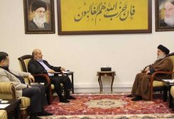 Secretary General of Hezbollah, Hassan Nasrallah, Deputy Chairman of Hamas in the Gaza Strip, Khalil Al Hayya, and leader Osama Hamdan.