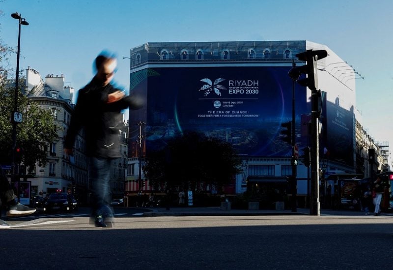 A huge billboard advertising Riyadh, Saudi Arabia as candidate of the World Expo 2030 is seen in Paris as the host country of The World Expo 2030 will be elected by BIE Member States that will gather in the 173rd General Assembly in Paris, France, November 25, 2023. REUTERS/Gonzalo Fuentes