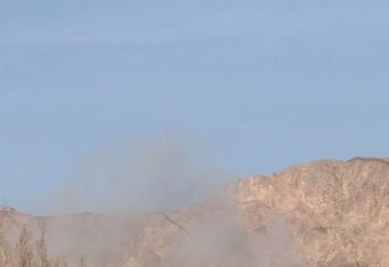 Dust is seen as Egyptian security sources told Reuters that a projectile fell in the Red Sea resort town of Nuweiba, Egypt, October 27, 2023, in this screen grab obtained from a social media video. Ahmed Ona via REUTERS THIS IMAGE HAS BEEN SUPPLIED BY A THIRD PARTY. MANDATORY CREDIT.