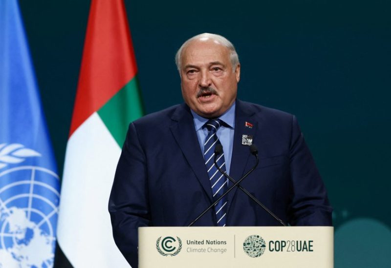 Belarusian President Alexander Lukashenko delivers a national statement at the World Climate Action Summit during the United Nations Climate Change Conference (COP28) in Dubai, United Arab Emirates, December 1, 2023. REUTERS/Amr Alfiky/File Photo