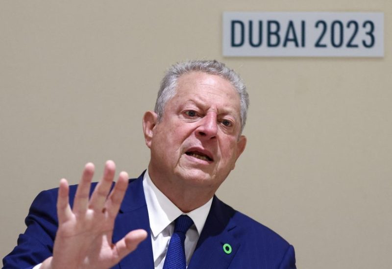 Former U.S. Vice President Al Gore speaks during an interview with Reuters at the United Nations Climate Change Conference (COP28), in Dubai, United Arab Emirates, December 3, 2023. REUTERS/Amr Alfliky