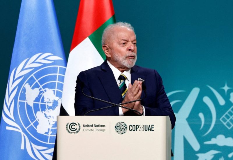 Brazil's President Luiz Inacio Lula da Silva delivers a national statement at the World Climate Action Summit during the United Nations Climate Change Conference (COP28) in Dubai, United Arab Emirates, December 1, 2023. REUTERS/Thaier Al Sudani/File Photo