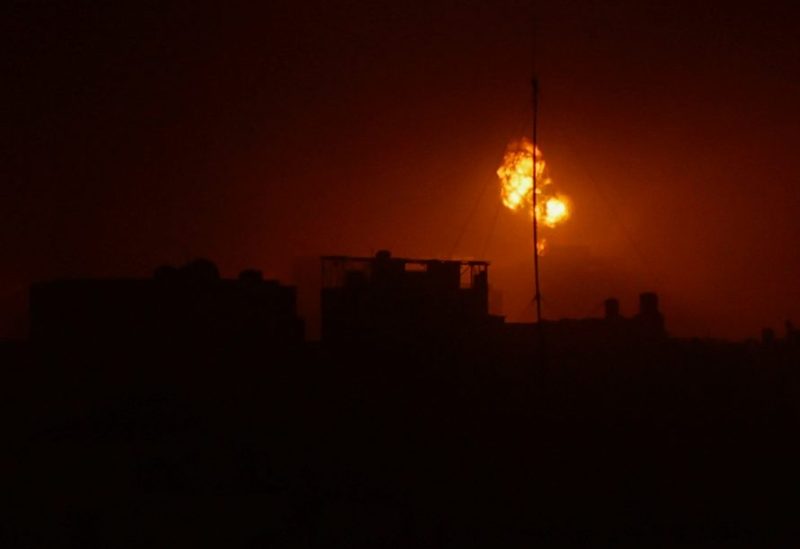 An explosion takes place during Israeli air strikes over Gaza, amid the ongoing conflict between Israel and the Palestinian Islamist group Hamas, in Khan Younis in the southern Gaza Strip, December 4, 2023. REUTERS/Ibraheem Abu Mustafa