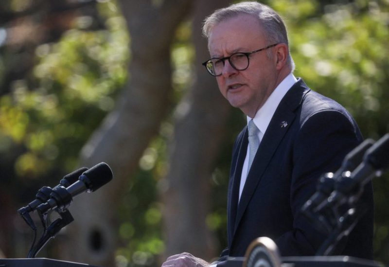 Australia’s Prime Minister Anthony Albanese addresses a joint press conference with U.S. President Joe Biden in the Rose Garden at the White House in Washington, U.S., October 25, 2023. REUTERS/Leah Millis/File Photo