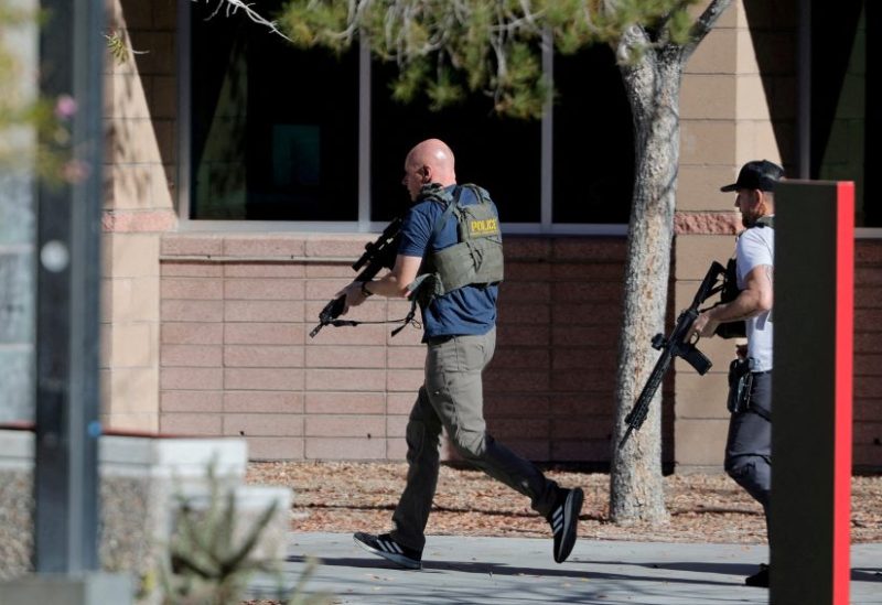 Law enforcement officers head into UNLV campus after reports of an active shooter in Las Vegas, Nevada, U.S. December 6, 2023. Steve Marcus/Las Vegas Sun via REUTERS/ File Photo