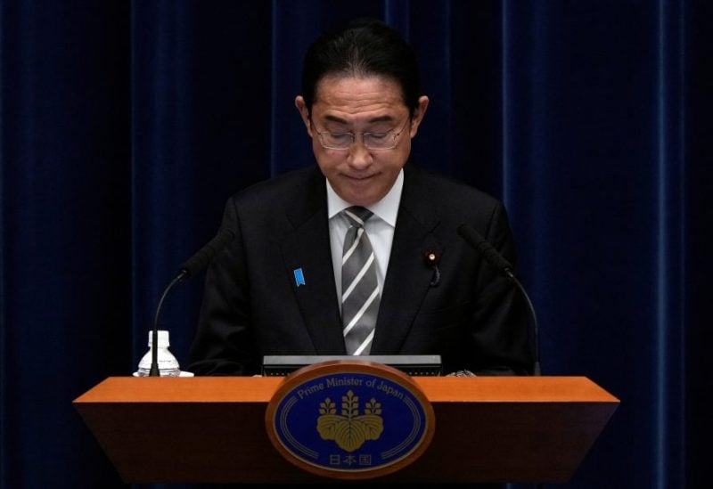 Japanese Prime Minister Fumio Kishida attends a news conference at the prime minister's office in Tokyo, Japan, 13 December 2023. Prime Minister Kishida said he will replace several ministers implicated in a political fundraising scandal. FRANCK ROBICHON/Pool via REUTERS