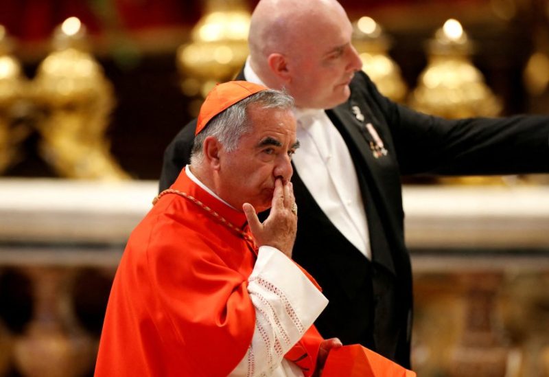 Cardinal Angelo Becciu arrives at a consistory ceremony to elevate Roman Catholic prelates to the rank of cardinal, at Saint Peter's Basilica at the Vatican, August 27, 2022. REUTERS/Remo Casilli/File Photo