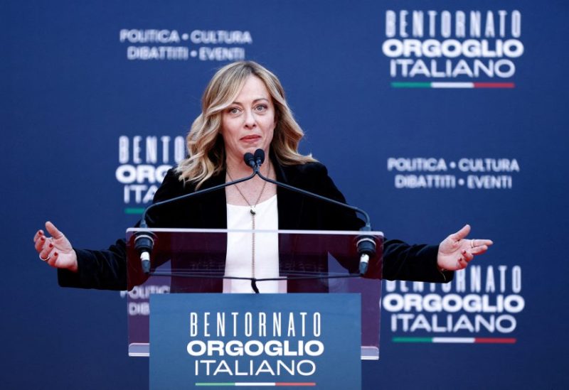 Italian Prime Minister Giorgia Meloni attends political festival Atreju organised by Brothers of Italy (Fratelli d'Italia) right-wing party, in Rome, Italy, December 16, 2023. REUTERS/Guglielmo Mangiapane/File Photo