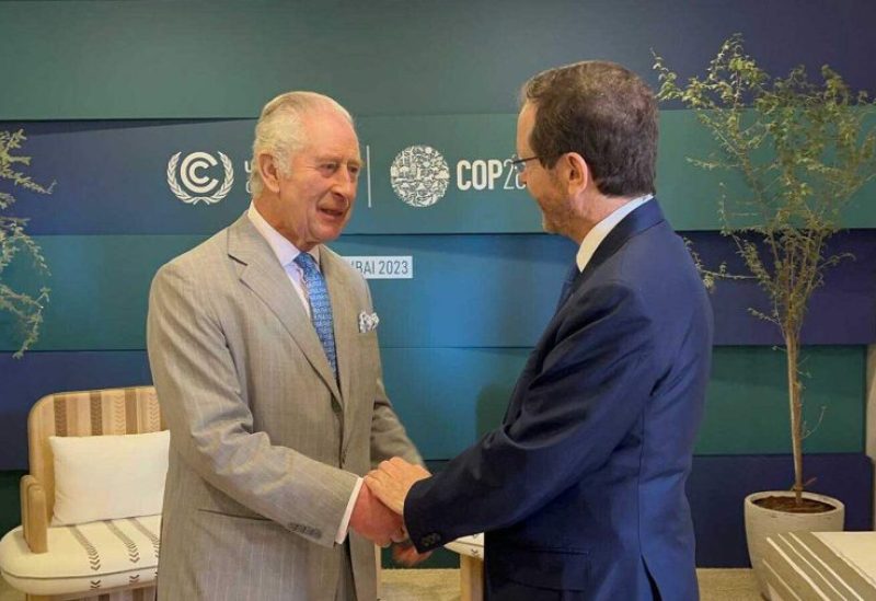 Britain's King Charles III meets with Israel's President Isaac Herzog on the sidelines of the COP28 UN climate summit in Dubai