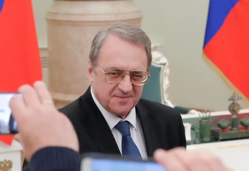 Russian Deputy Foreign Minister Mikhail Bogdanov speaks with journalists before a meeting of Russian President Vladimir Putin with Israeli Prime Minister Benjamin Netanyahu at the Kremlin in Moscow, Russia February 27, 2019