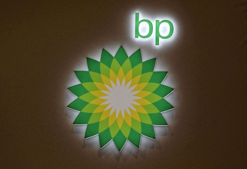 FILE PHOTO: The logo of British multinational oil and gas company BP is displayed at their booth during the LNG 2023 energy trade show in Vancouver, British Columbia, Canada, July 12, 2023. REUTERS/Chris Helgren//File Photo