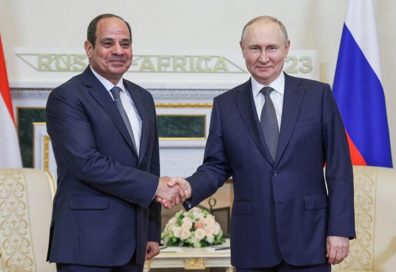 Russian President Vladimir Putin shakes hands with Egyptian President Abdel Fattah al-Sisi before a meeting on the sidelines of Russia-Africa summit in Saint Petersburg, Russia, July 26, 2023. Sputnik/Alexei Danichev/Pool via REUTERS/File Photo