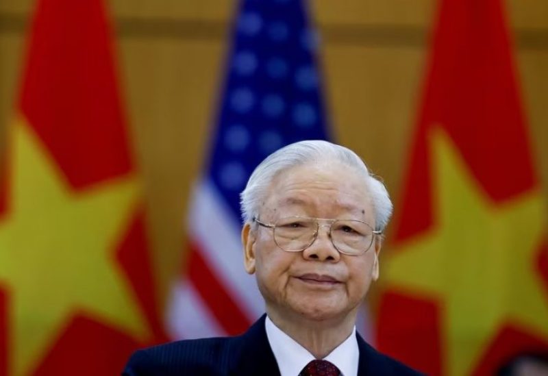 Vietnam's Communist Party General Secretary Nguyen Phu Trong attends a joint statement with U.S. President Joe Biden at the Communist Party of Vietnam Headquarters in Hanoi, Vietnam, September 10, 2023. REUTERS/Evelyn Hockstein/File photo